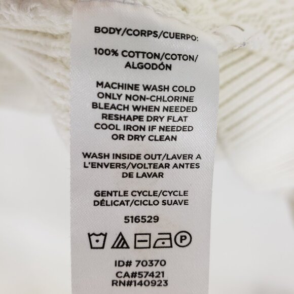 3/$25 LOFT Fringe Trim Pullover Sweater XS Womens Boho Cream - Picture 9 of 9